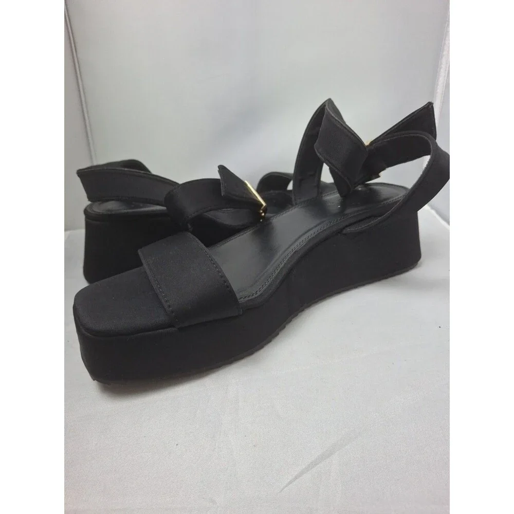 ASOS DESIGN black Ankle Strap Sandals Size 8 W
